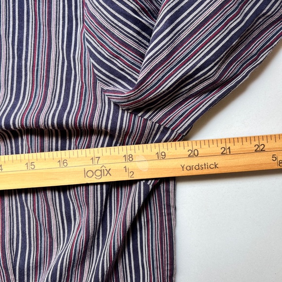 Hillard & Hanson Women's Striped Button Front Top Grey Red Size Large - Picture 7 of 11